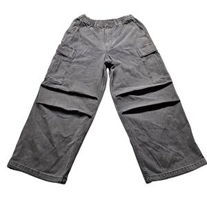 GU Cargo Pants Mens M Gray Wide Leg Utility Baggy Gorpcore Streetwear Utility
